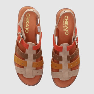 Sandalias de Serraje - Multicolor - Tacón: 5 cm