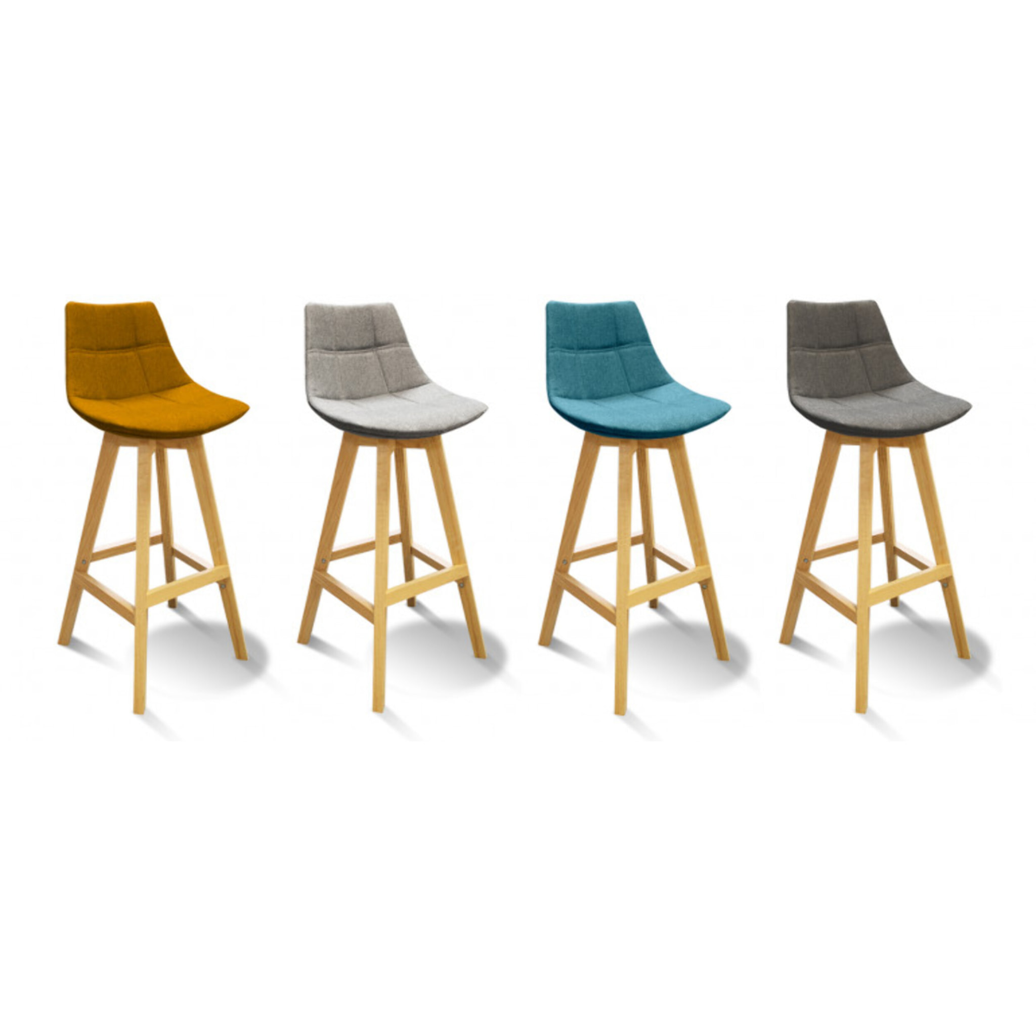 Chaise haute de bar scandinave avec piètement bois - DEB