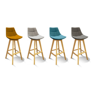 Chaise haute de bar scandinave avec piètement bois - DEB