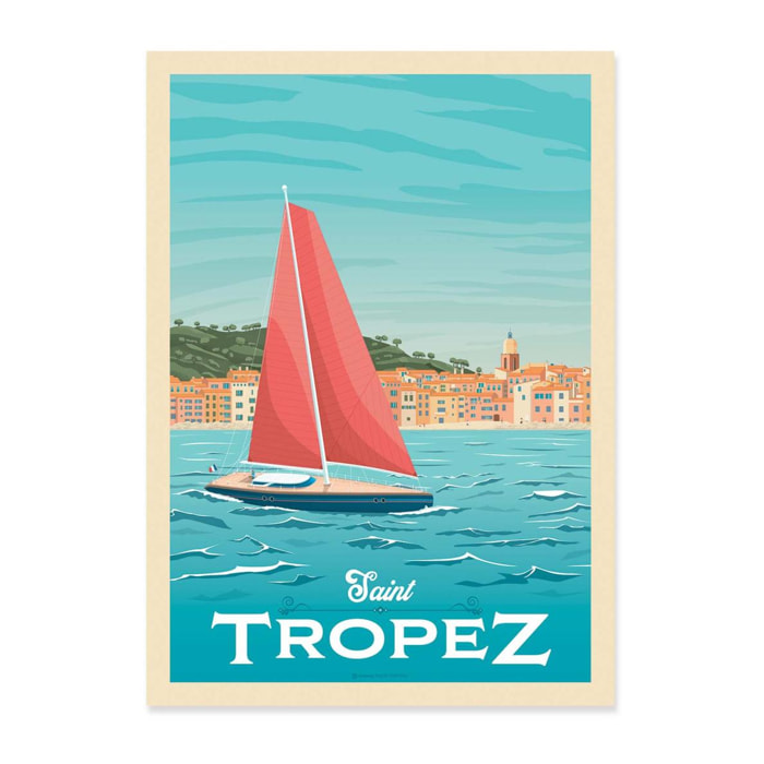 Art-Poster - Saint Tropez - Olahoop Travel Posters - 50 x 70 cm