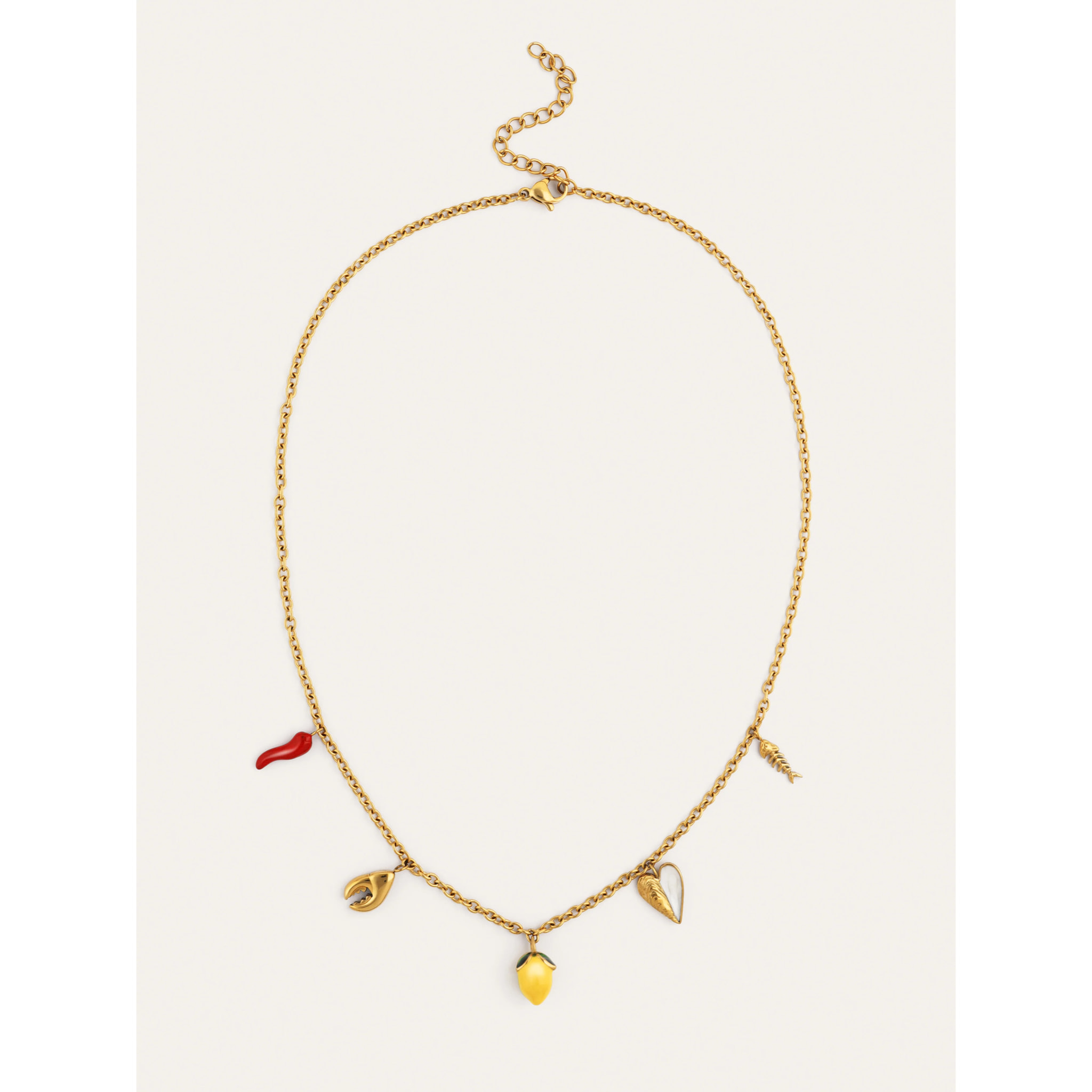 Collana Multicharm Aperitivo Marino Acciao Placcato Oro