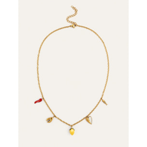 Collana Multicharm Aperitivo Marino Acciao Placcato Oro