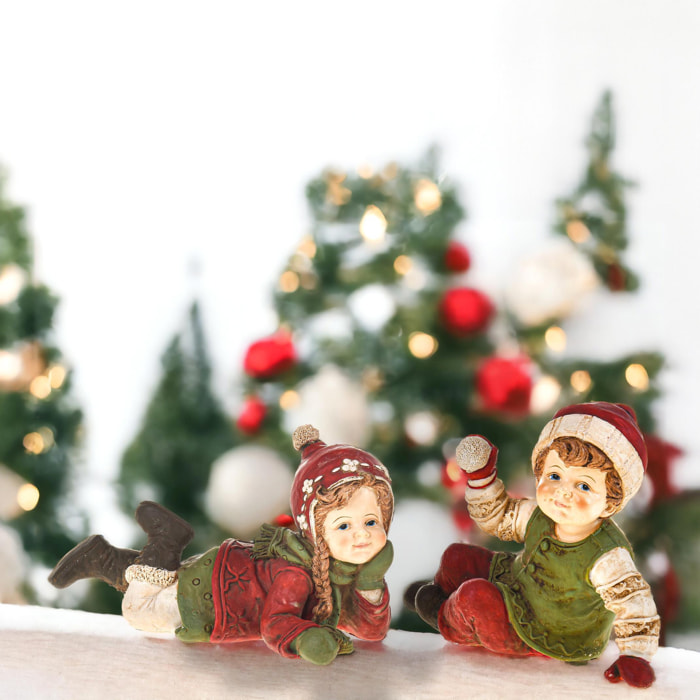 Bambino Seduto - Pezzi 2 - Colore Rosso - 8x19,5Hx8,3cm - Bianchi Dino