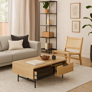 Mesa de centro – Roble y metal