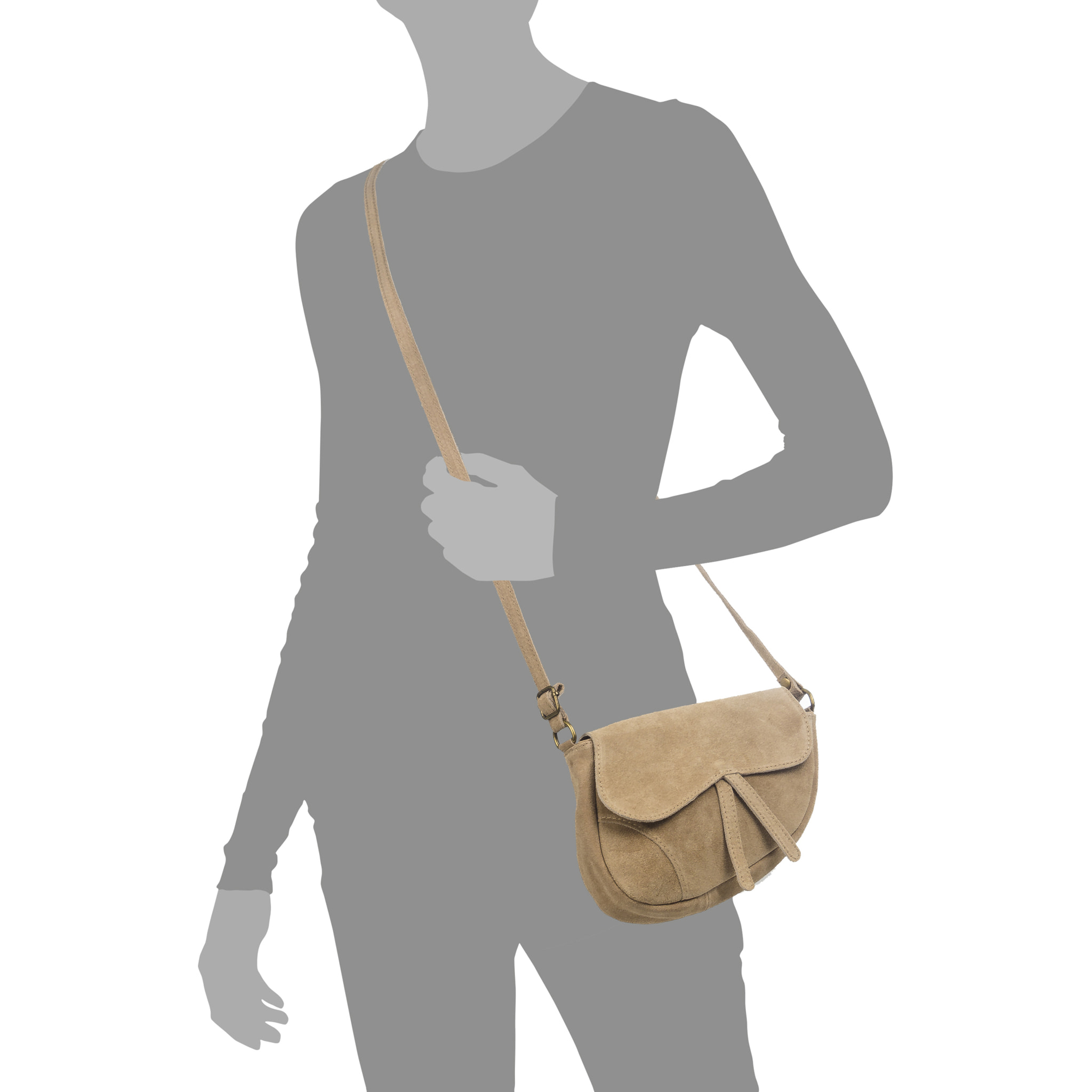 Susanna Bolso bandolera Mujer.Piel auténtica Gamuza