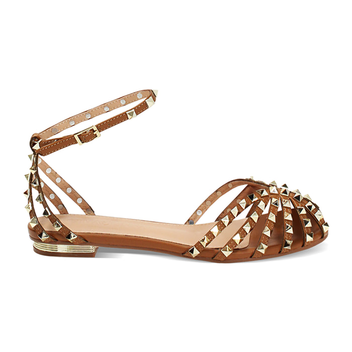 Ballerine slingback donna cognac