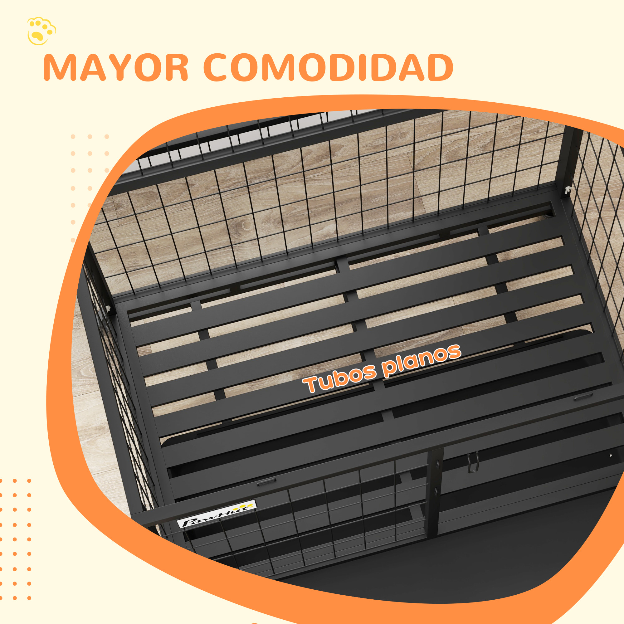 Jaula para Perros Jaula para Perros Grandes con Tapa Superior Abatible Soporte de Cuenco Bandeja Extraíble Ruedas y Puerta Doble Desmontable 92x62x73 cm Negro
