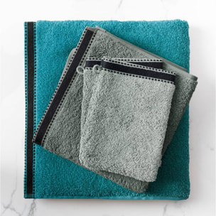 Lot de 2 gants de toilette "Joia" - coton 550 gr/m² - gris foncé 15x21 cm