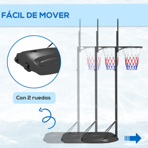 Canasta de Baloncesto con Altura Ajustable 216-277 cm Aro de Baloncesto para Exterior con Ruedas y Base Rellenable para Adolescentes y Adultos Negro