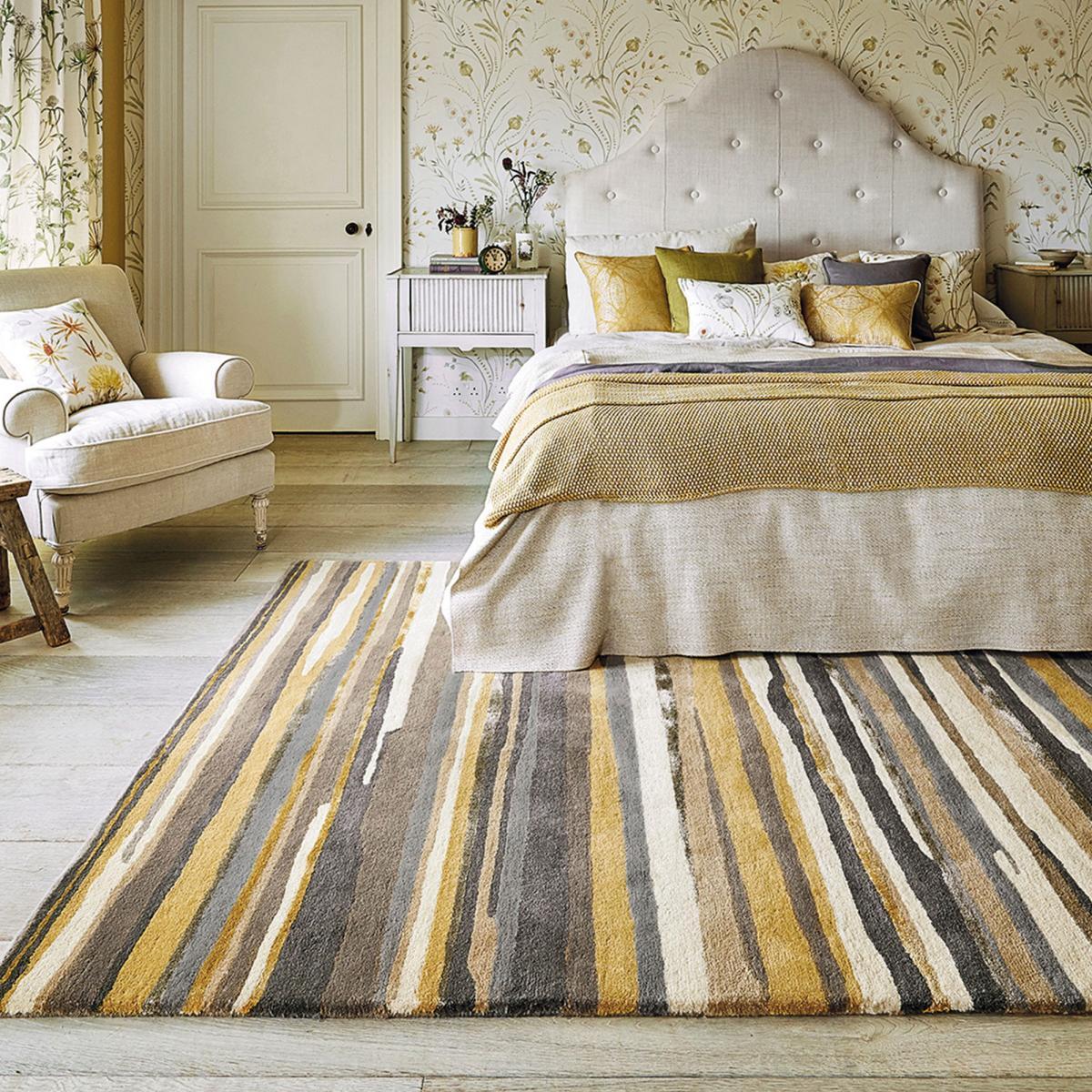 Tapis salon et chambre fait à la main en laine motif géométrique