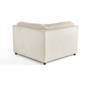 Garance - module d'assise d'angle réversible - en velours côtelé - Beige
