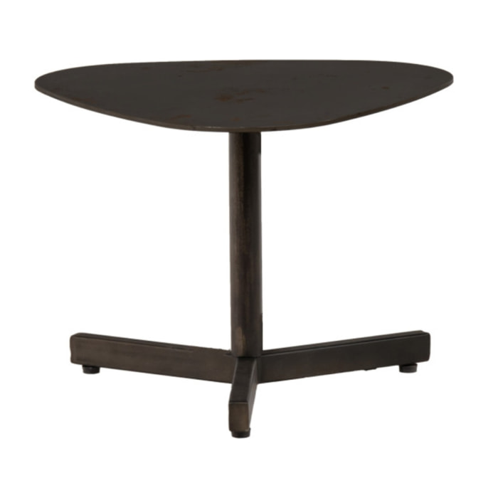 Table basse triangulaire en métal gris anthracite - 40 cm - PEGGY