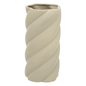 Vase torsadé "Coby" céramique vert clair H25,5cm