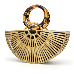Zogno borsa a mano in legno di bambù.