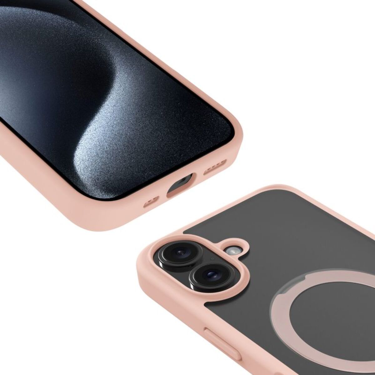 Coque ADEQWAT iPhone 16 magnétique Rose avec support