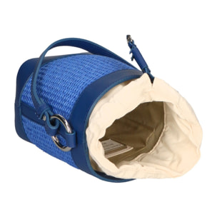 Borsa a secchiello da donna - Modello Alyssa - Pelle & Paglia - 13.0 x 16.0 x 10.0 cm