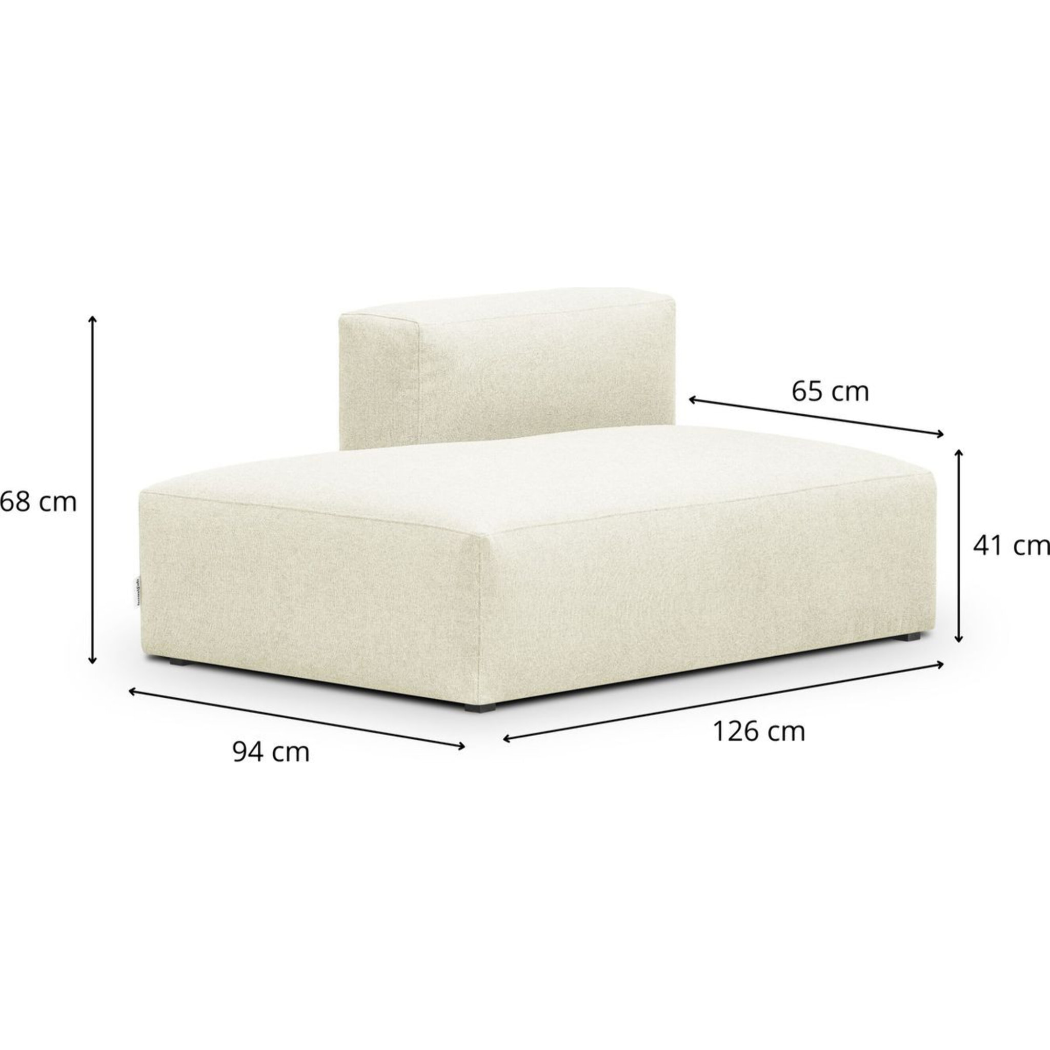 Module d'angle ouvert à gauche 2 places en tissu - MODULO NEW