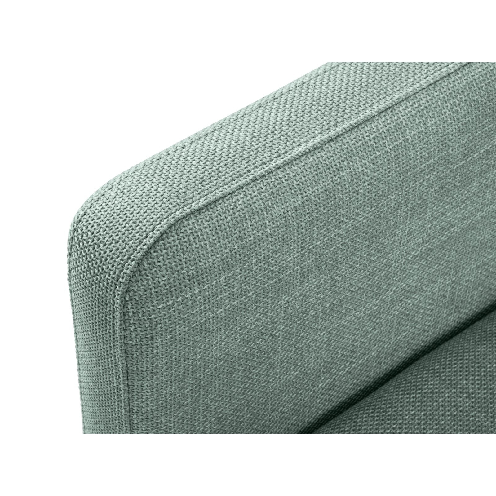 Canapé d'angle gauche convertible avec coffre de rangement "Yanis" 4 places en tissu structurel menthe