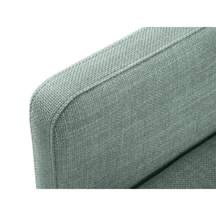 Canapé d'angle gauche convertible avec coffre de rangement "Yanis" 4 places en tissu structurel menthe