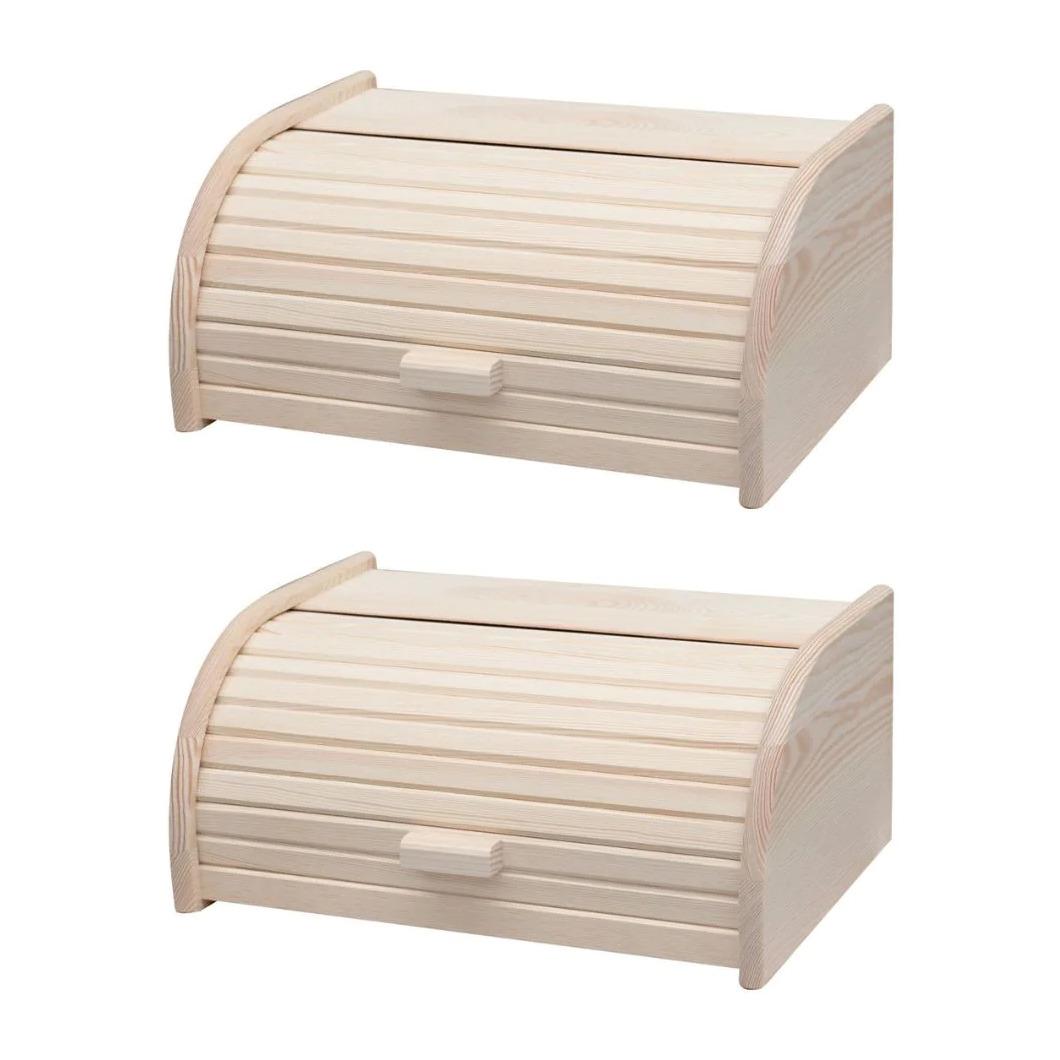 Lot de 2 huches à pain en bois Fackelmann Boissellerie