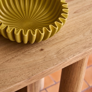 Console ovale bois d'acacia 2 niveaux SANA