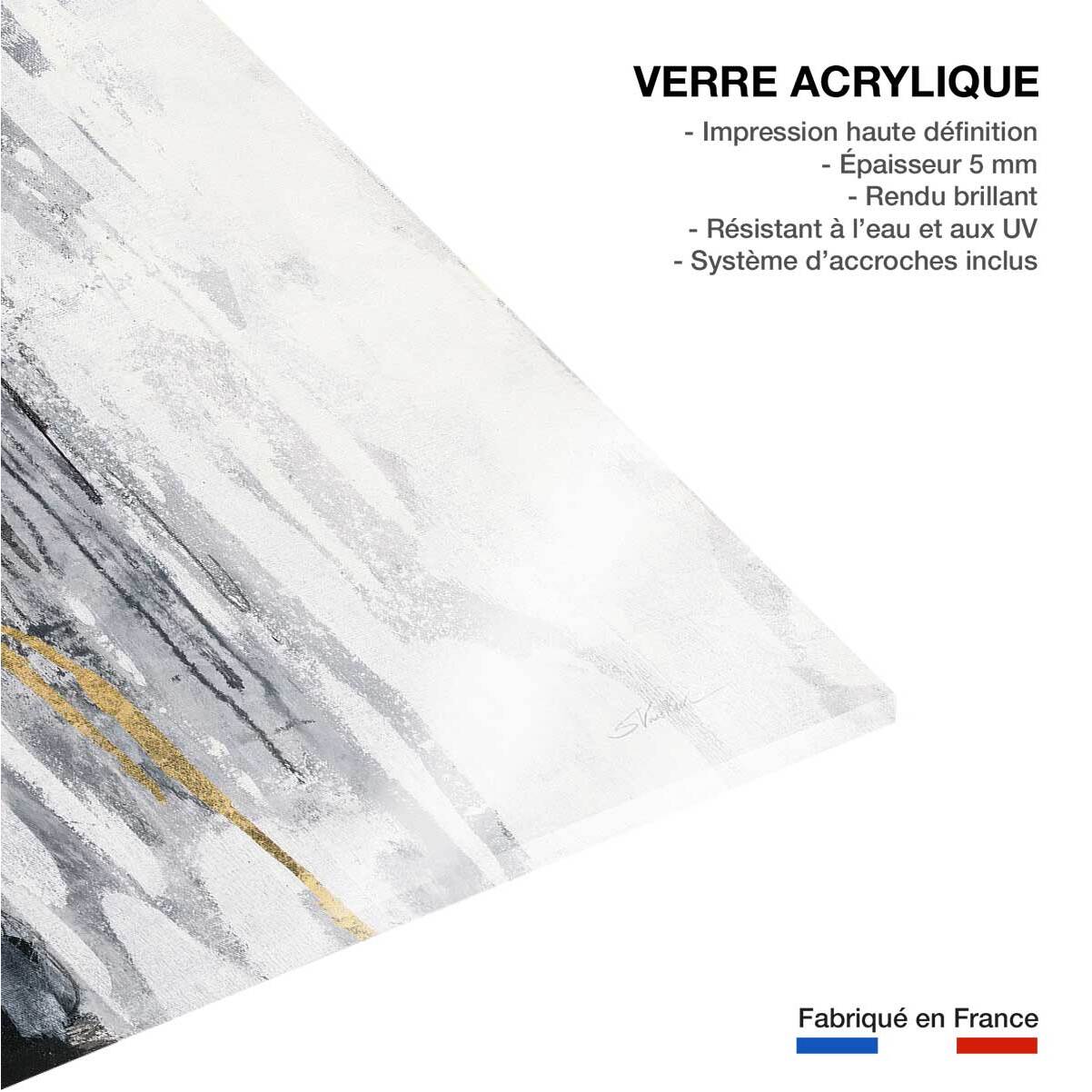 Tableau abstrait Pluie dorée Tableau plexiglas