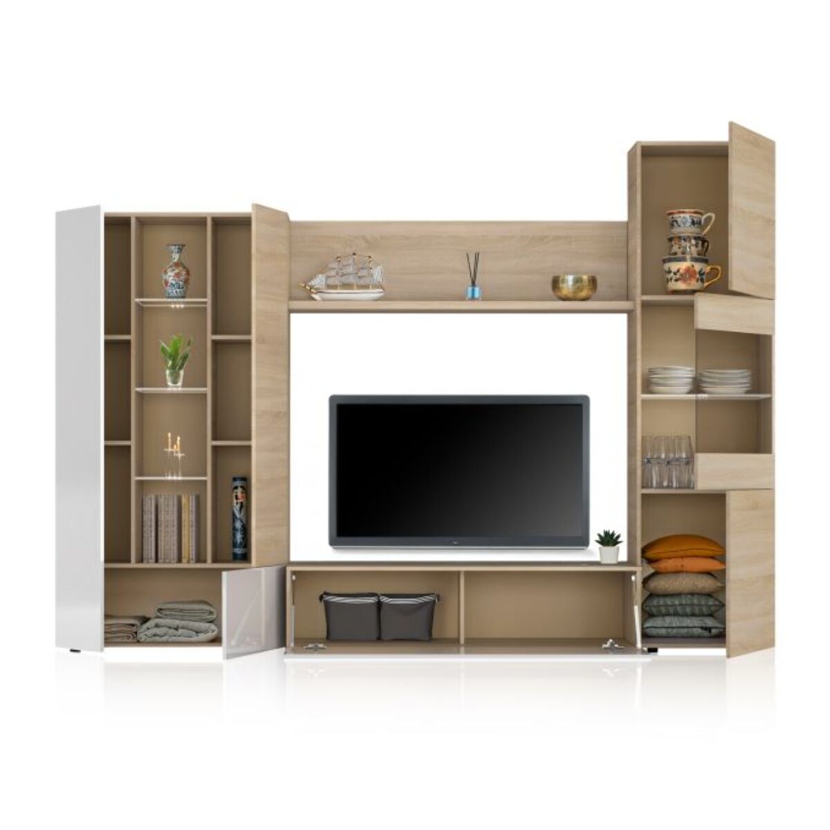 Salón Vinter Leds Blanco - Roble