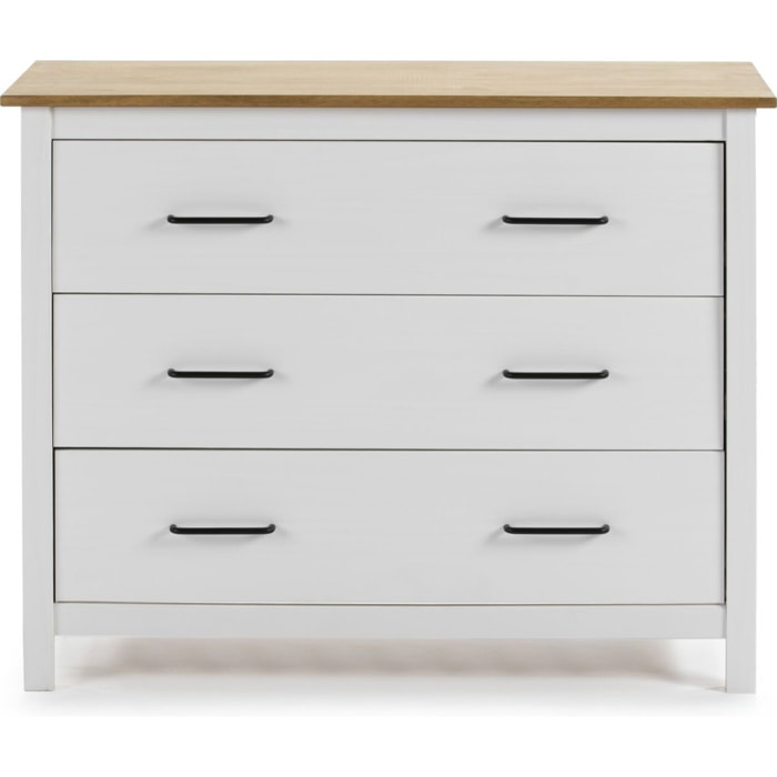 Commode 3 tiroirs en bois massif - IDA