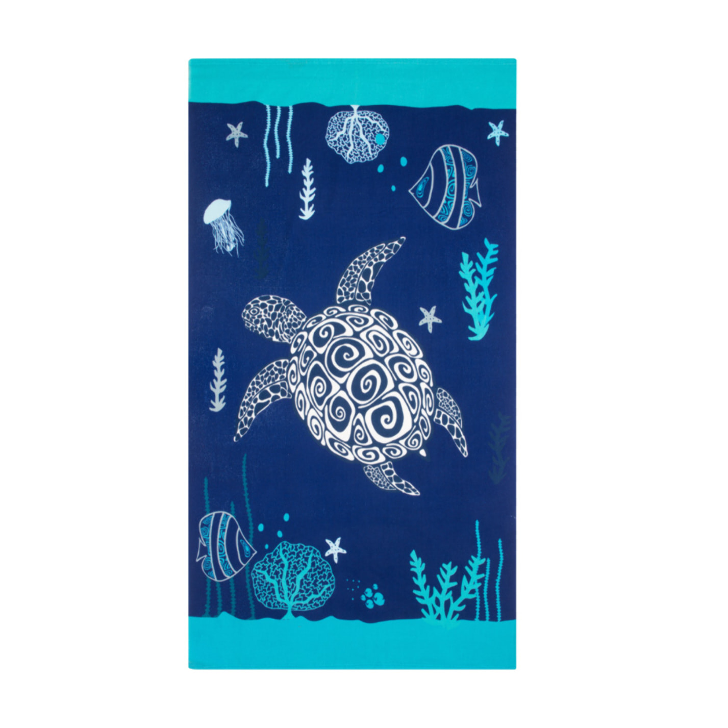 Telo Mare Grande 100x180 Spugna Maui Fondale Marino D14