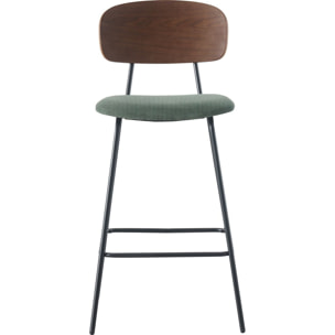 Lot de 2 tabourets de bar en velours côtelé - DANY