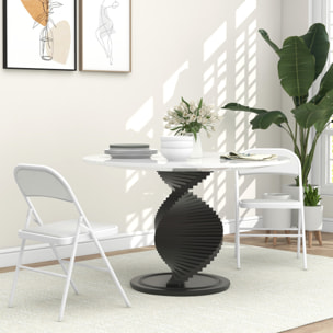 Juego de 2 Sillas Plegables Acolchadas con Respaldo y Estructura de Acero, para Salón, Comedor, Cocina, 45x46x78 cm, Blanco