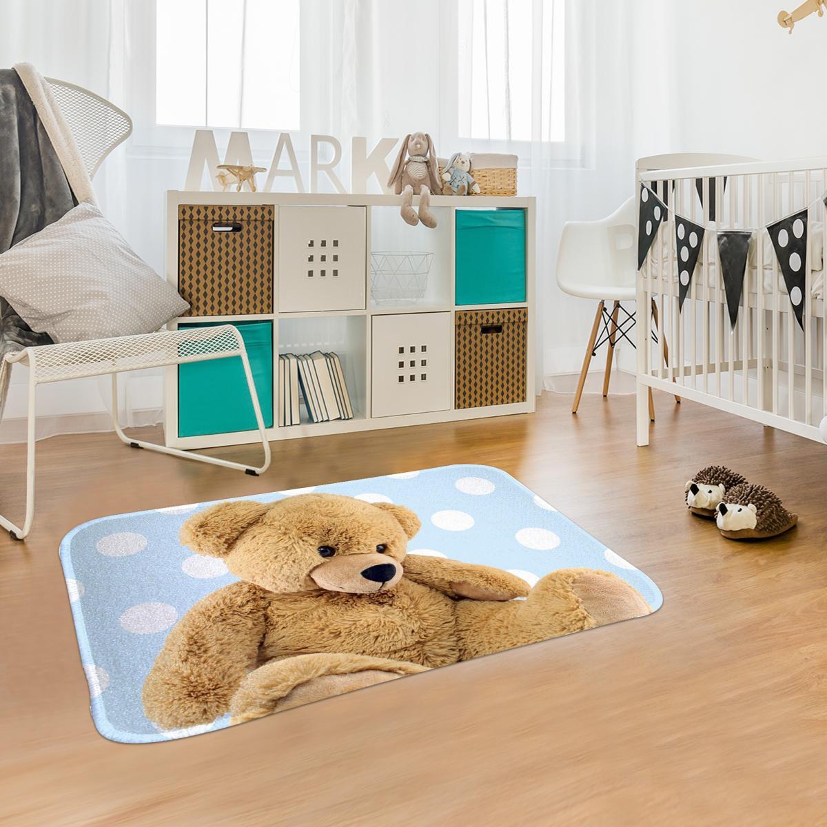 Tapis enfant SUPER DOUX, Ours bleu