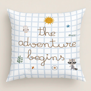 Funda de Cojín Estampado - Con Cremallera - Sin relleno - 100% Algodón - Aventura Bosque