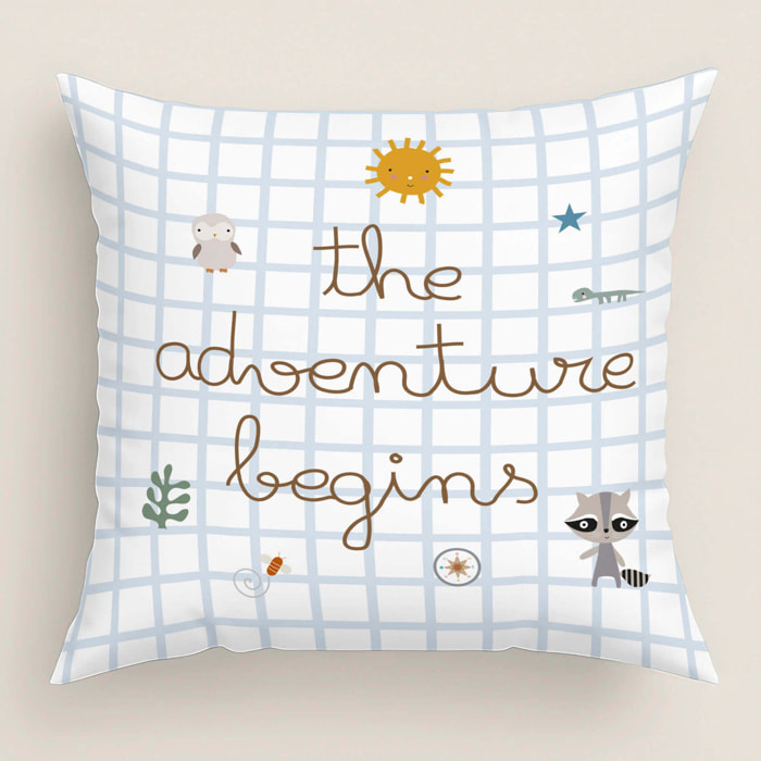 Funda de Cojín Estampado - Con Cremallera - Sin relleno - 100% Algodón - Aventura Bosque