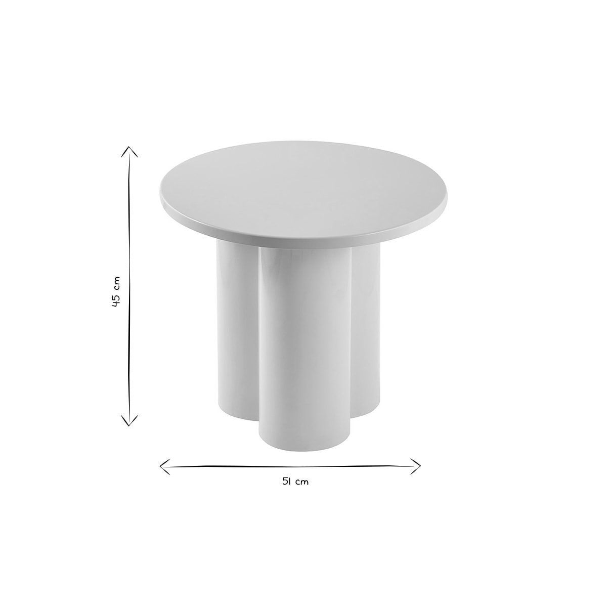 Table d'appoint design en métal émaillé beige D51 cm ZELIE