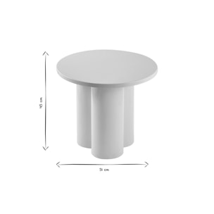 Table d'appoint design en métal émaillé beige D51 cm ZELIE