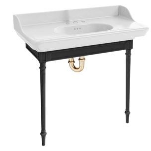 Console Cléo 1889 avec plan vasque 3 trous + siphon or