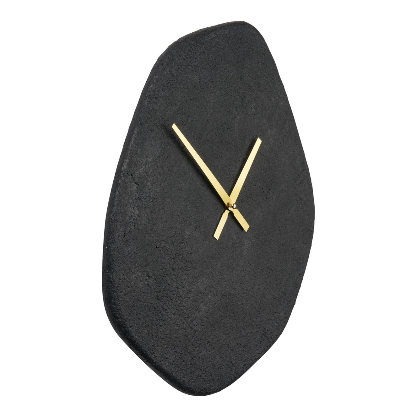 Orologio da parete Vienna in cemento nero forma organica 38x45 cm