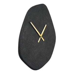 Orologio da parete Vienna in cemento nero forma organica 38x45 cm