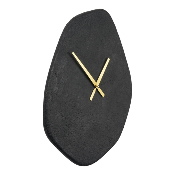 Orologio da parete Vienna in cemento nero forma organica 38x45 cm