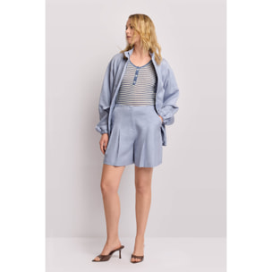 Kocca - Pantaloni corti con pieghe Donna, Tinta unita