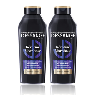 Dessange Shampooing Kératine Morphose Sans Sulfates Réparateur Cheveux Abîmés 280ml Lot de 2