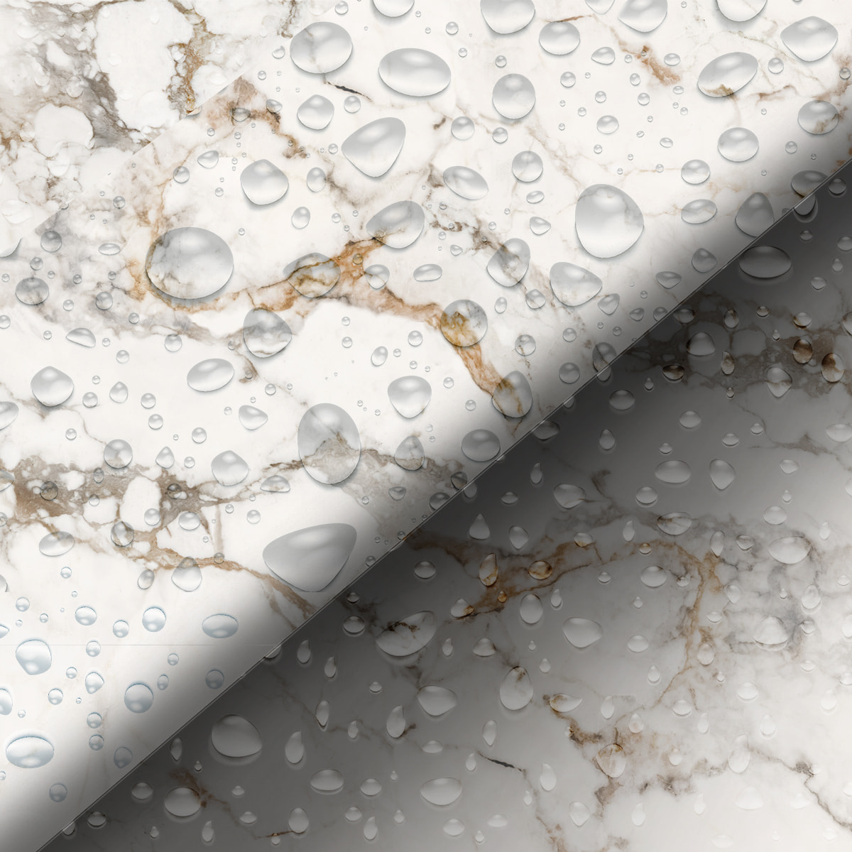 Revêtement sticker sol - MARBRE BLANC CASSÉ - Rouleau adhésif Protection Anti-dérapant