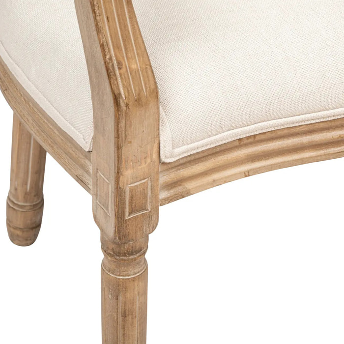 Chaise "Cleon" en hévéa 55x55cm beige