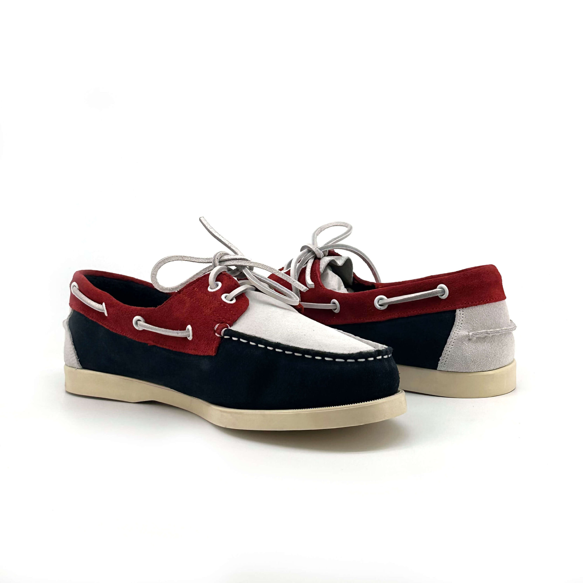 Zapatos Náuticos para Hombre - Duca di Morrone Santiago Suede Red/Blue