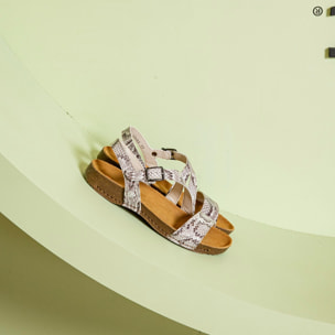 Sandalias 1045S SNAKE WHITE/ I BREATHE color White