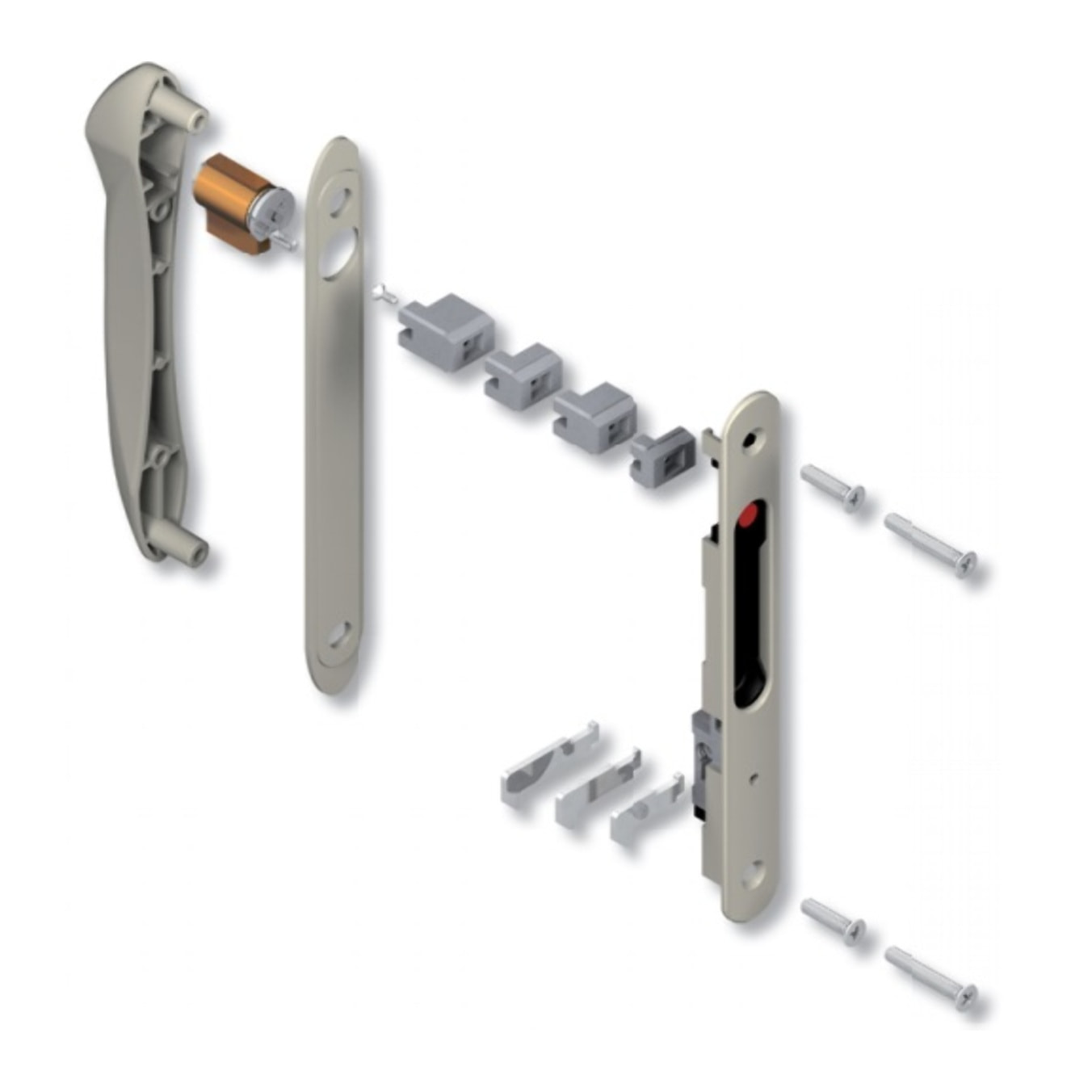 Coquille double de rénovation 8299 Argent RAL9006 LA CROISEE DS - DS8299-007