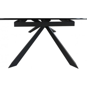 Table extensible plateau en verre gris 160/240 cm - TWIST