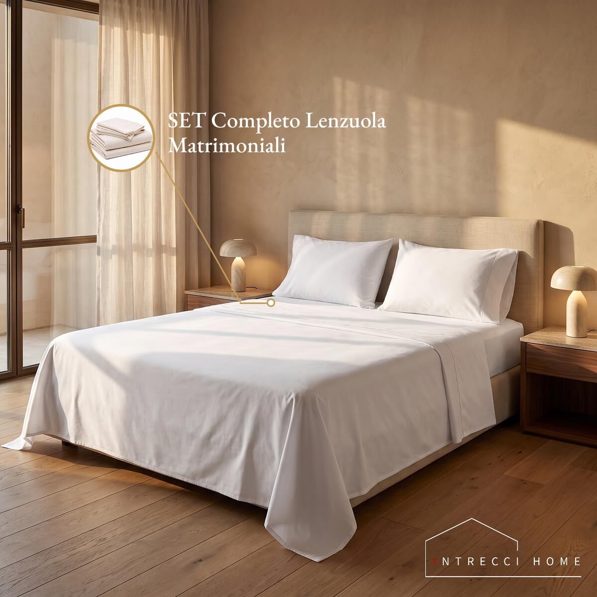 Completo lenzuola in cotone - Bianco
