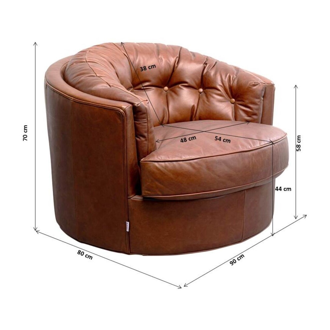 Fauteuil pivotant Music Hall marron Kare Design